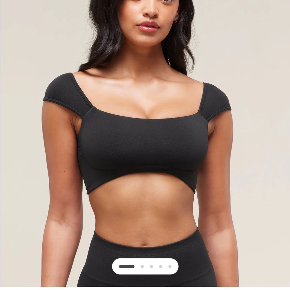 Gymshark Black Square Neck Crop Tank